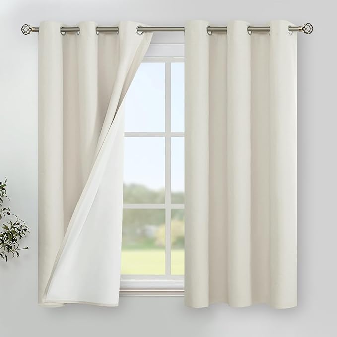 YoungsTex 54 Inch Length Linen Blackout Curtains by YoungsTex