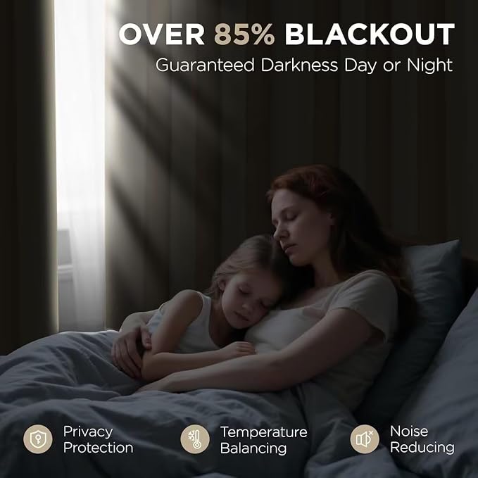 Joydeco Blackout Curtains 72 Inch Length 2 Panels Set, Thermal Insulated Long - Image 2