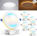Sunco 6 Inch LED Recessed Light with Night Light, Canless Recessed Lighting, 1500 LM, 15W (150W Equivalent), Selectable CCT 2700K/3000K/4000K/5000K/6000K, Dimmable, with Junction Box 4 Pack.