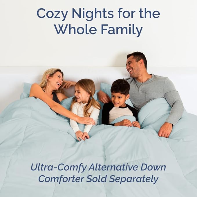 Full XL Bed Sheet Set - 4 Piece Extra Long Extended Full XL Sheets - Soft, Breathable & Cooling - Fits 8” to 16" Mattress w/ Deep Pockets - 54" x 80" - Easy-Fit, Wrinkle & Fade Resistant - Ice Blue