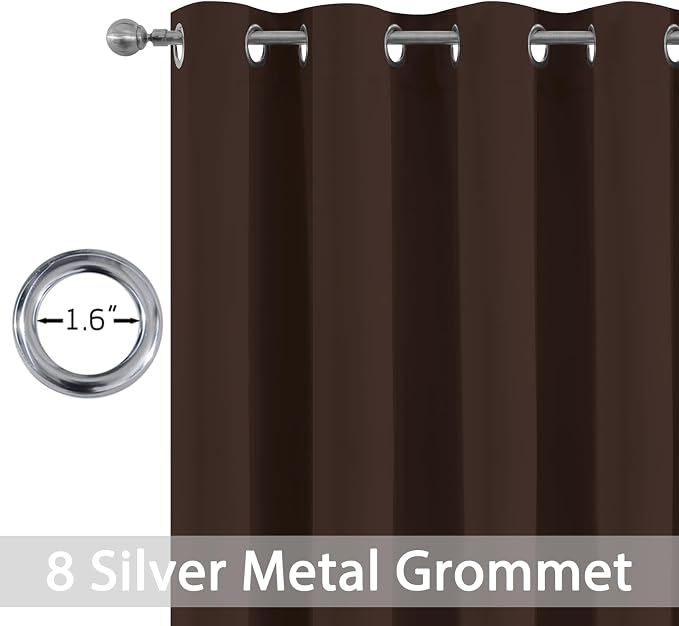Yakamok 2 Panels Thermal Insulated Grommet Light Blocking Blackout Curtains - Image 5