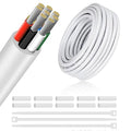 22 Gauge 8 Conductor Electrical Wire, 49.2FT Low Voltage 22/8 Tinned Copper Stranded 8 Wire Cable, 22 AWG White Flexible Extension Power Cord for Sprinkler, Thermostat, Speaker, Irrigation, Automotive