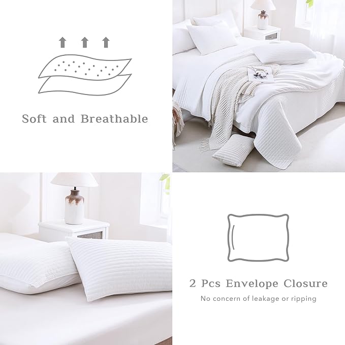 CozyTide Oversized King Bedspread 128"x120", Bright White Stone-Washed Cotton - Image 5