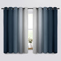 COSVIYA Grommet Room Darkening Ombre Navy Blue Curtains W70xL63 inch | Navy and by COSVIYA