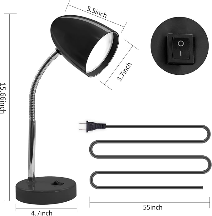 E ENERGETIC LIGHTING LED Desk Lamp, 3.5W 240LM 4000K Cool White Study Lamps - Image 2