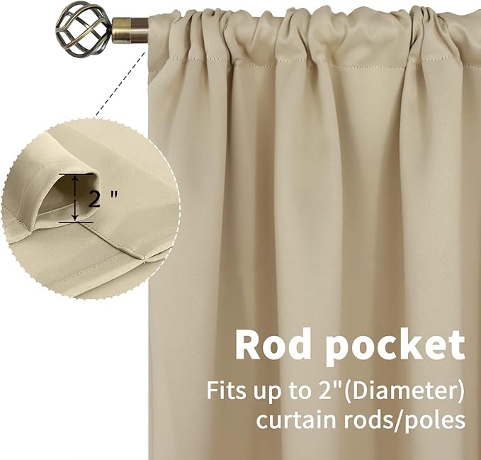 BGment 48 Inch Length Blackout Curtains - Image 4