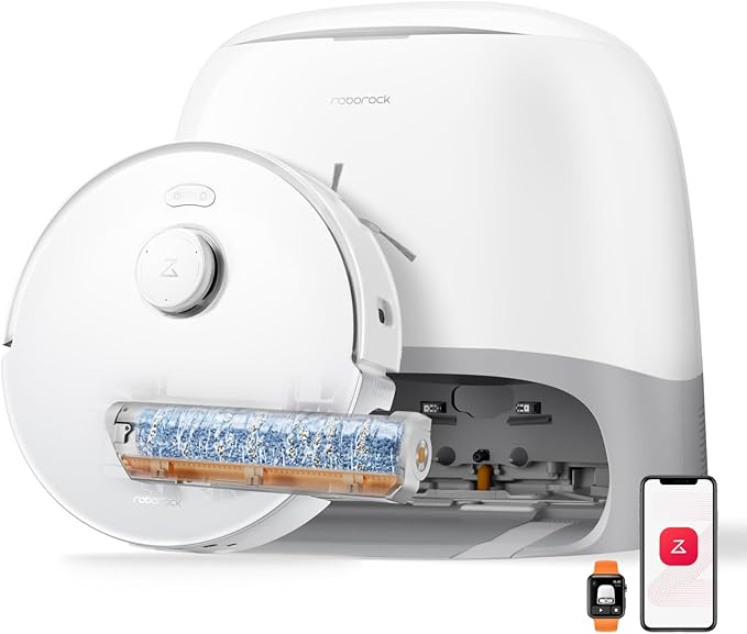 roborock Qrevo Curv 2 Flow Robot Vacuum and Mop, SpiraFlow Real-Time Self-Cleaning Roller Mop, 20,000 Pa, Dual Zero-Tangle System, AI Obstacle Avoidance, Heat-Washes & Dries Mop, Carpet Protection