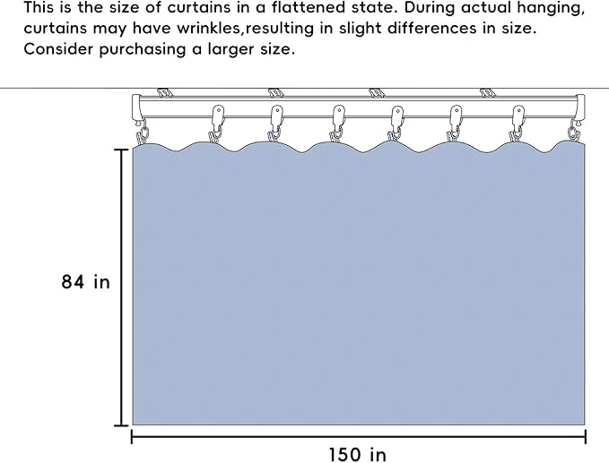 Room Divider Curtains Total Blackout Privacy Curtain Panel Room Thermal Insulated Noise Reduction Curtains for Bedroom Window Living Room Ceiling Track Curtain W 12.5 ft × H 7 ft Grey