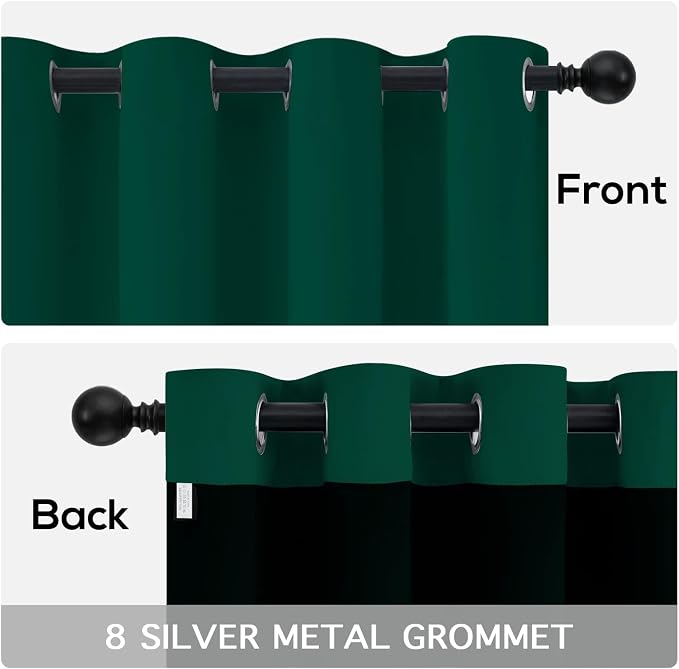 Yakamok Emerald Green Blackout Curtains 45 inches - Image 6