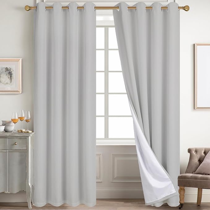 Diraysid 100% Blackout Curtains Light Grey Linen Curtains by Diraysid%2C+refresh+your+life