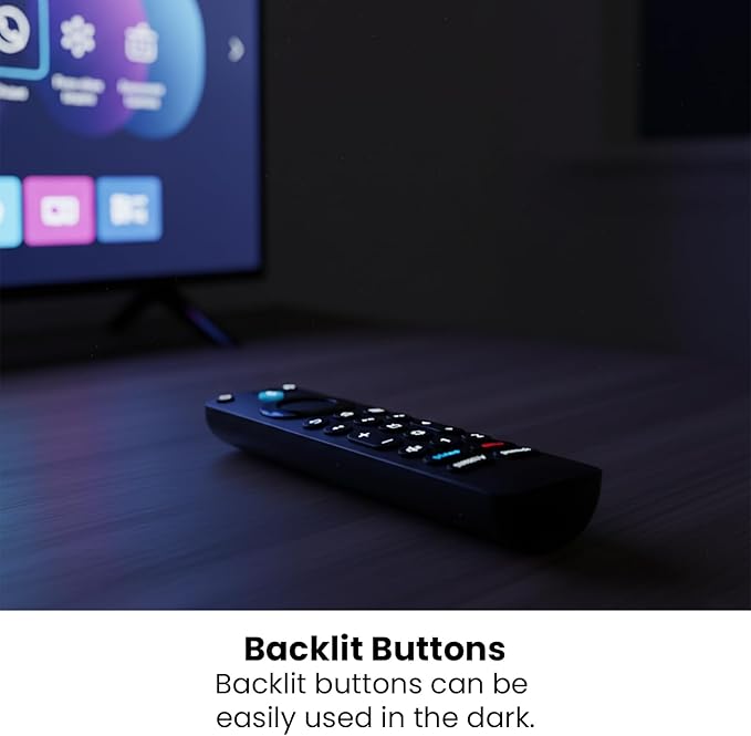 IDGPUW Replacement Remote Control for Fire Smart TV, Backlit Buttons, Remote Finder, Compatible with Insignia, Toshiba, Amazon Fire Smart TVs