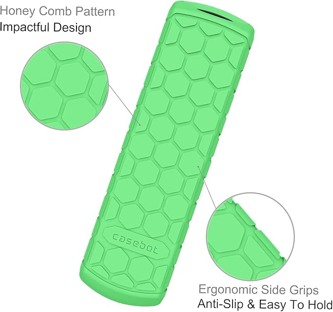 CaseBot Remote Case for Fire TV Stick HD/4K/4K Max (1st Gen)/Fire TV Stick (3rd Gen)/Lite - Anti-Slip Shockproof Silicone Cover for Alexa Voice Remote (2nd & 3rd Generation) (Green Glow in The Dark)