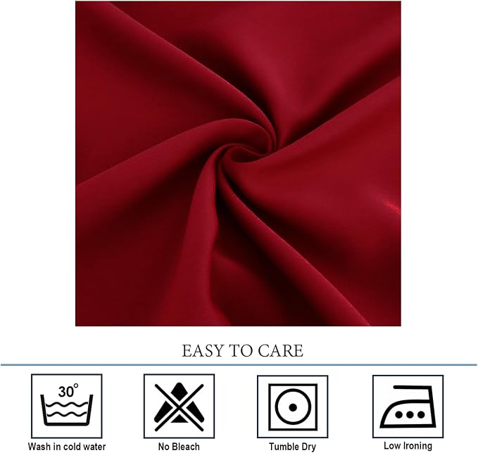 Diraysid Red Grommet Blackout Curtains - Image 4