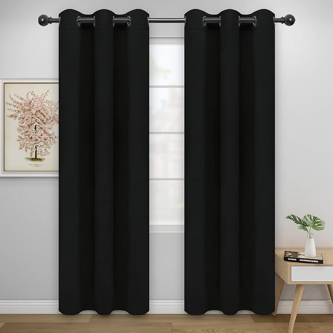 Easy-Going Blackout Curtains for Bedroom, Solid Thermal Insulated Grommet and by Easy-Going