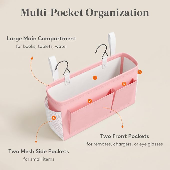 Lifewit Bedside Caddy Storage Organizer, Hanging Storage Bag - Image 5