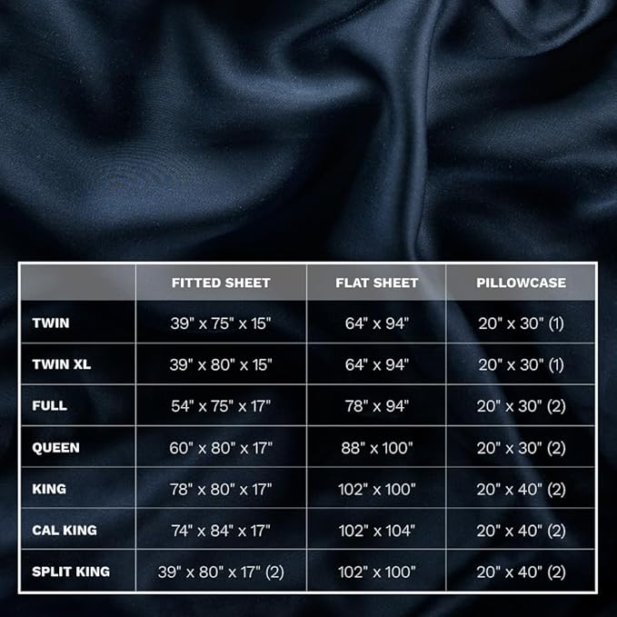 LUXOME Luxury Sheet Set | 100% Rayon (Viscose) from Bamboo | King Size - Navy | Deep Pockets | 4-Piece Set (Fitted, Flat, 2 Pillowcases)