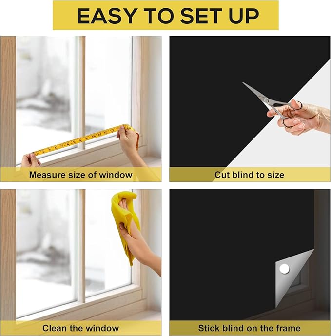 Blackout Curtains 100% Blackout Blinds Window Cover Portable Shades 118x57” | - Image 4