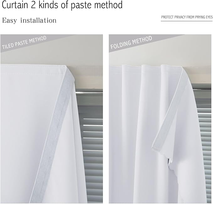 Portable Light Blocking Curtains Self Stick Design Removable Adhesive Window - Image 6