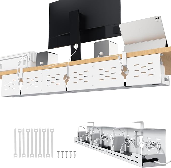 Univivi Under Desk Cable Management Tray, Cable Management, 48 inch, Under Desk by Univivi