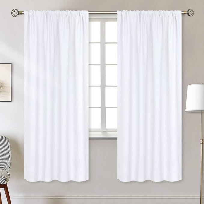 BGment White Curtains 72 Inch Length - Image 2