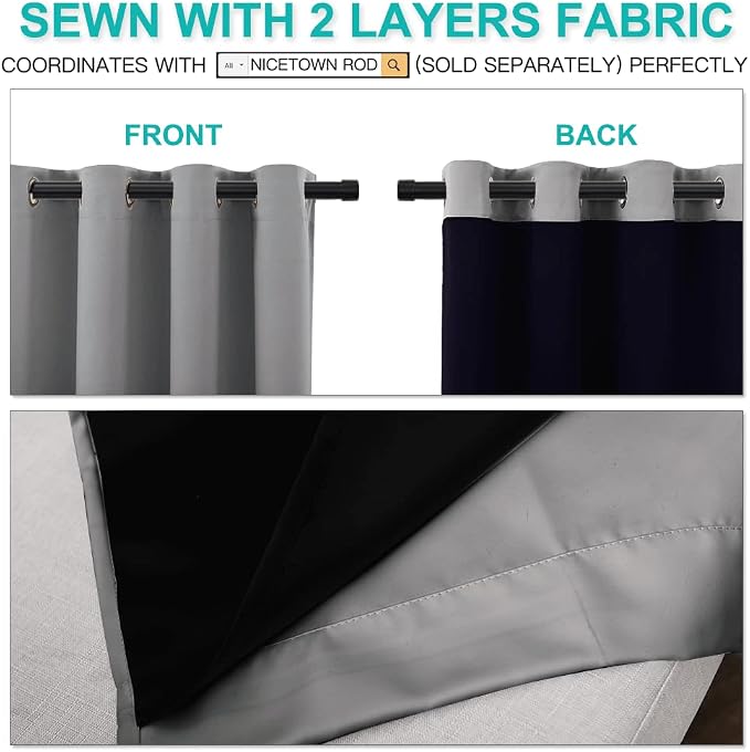 NICETOWN 100% Blackout Blinds, Laundry Room Decor Window Treatment Curtains - Image 5