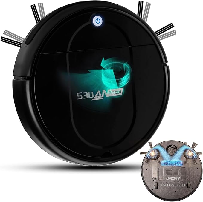 3-in-1 Robot Vacuum and Mop | 4500Pa Strong Suction, Anti-Tangle, 120 Mins Runtime, Ultra-Thin, Low Noise, Smart Navigation, Multiple Cleaning Modes, Ideal for Pet Hair and Hard Floors (Black)