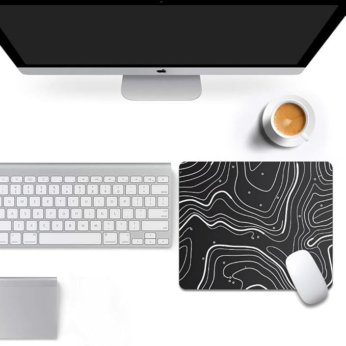 Abstract Topographic map Square Mouse pad, Texture, Waterproof, Anti Slip Rubber Base, Computer Mouse pad, Laptop Mouse pad
