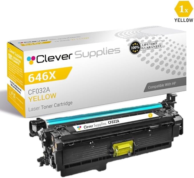 CS Replacement Toner Cartridge Compatible with HP CM4540fskm CE264X Black CF031A Cyan CF032A Yellow CF033A Magenta 646A & 646X Color CM4540f MFP Color CM4540fskm 8 Color Set