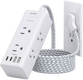 Flat Plug Extension Cord 5Ft, One Beat 5 Feet Surge Protector Power Strip by OneBeat