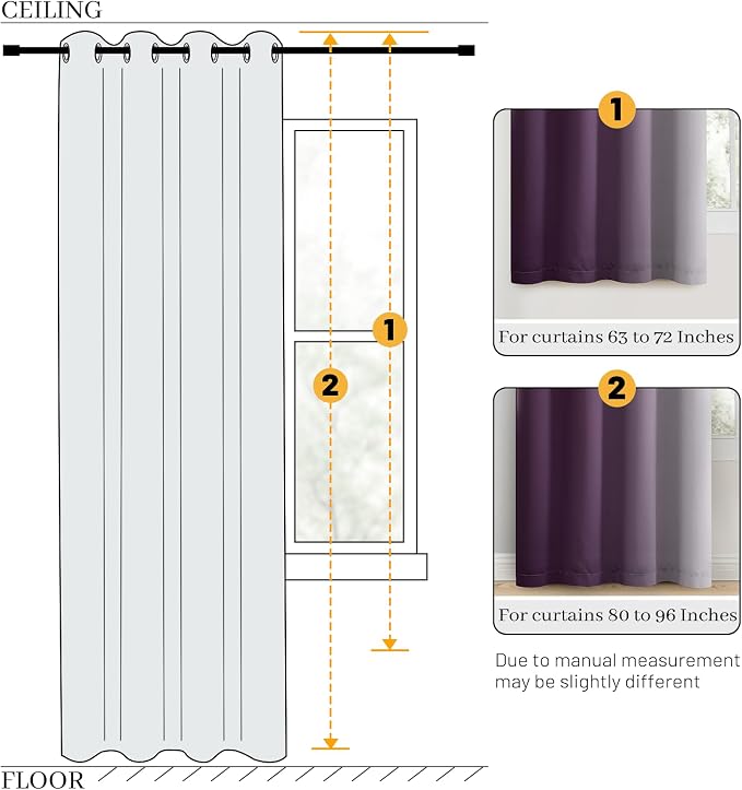COSVIYA 100% Blackout Purple Ombre Curtains - Image 7