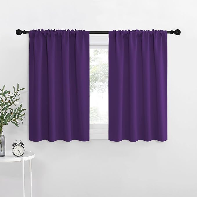 NICETOWN RV Blackout Curtains for Camper Windows, Royal Purple, Short Blackout by NICETOWN
