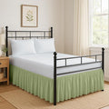 Ruffled Bed Skirt Split Corners with Platform, Tailored Fit Hotel Quality Wrinkle Free Ultra-Soft Microfiber Dust Ruffle, Upto 14 Inch Drop, Full XL, Sage