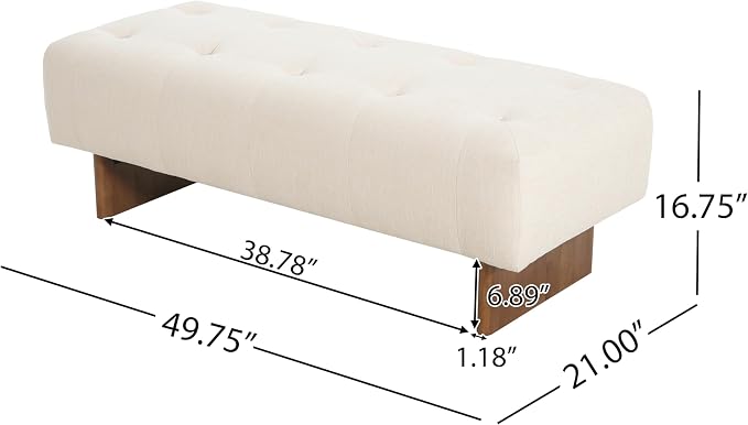 Christopher Knight Home Yvone Modern Upholstered Ottoman Bench, Minimalist - Image 2