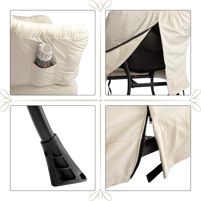 HollyHOME Lazy Chair with Armrest and Side Pocket, Comfy Accent Lounge Chair - Image 6
