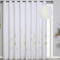 Greyish White Curtain for Dining Room 100W x 96L Inch Long Elegant Natural Palm by ESTELARTEXTILER