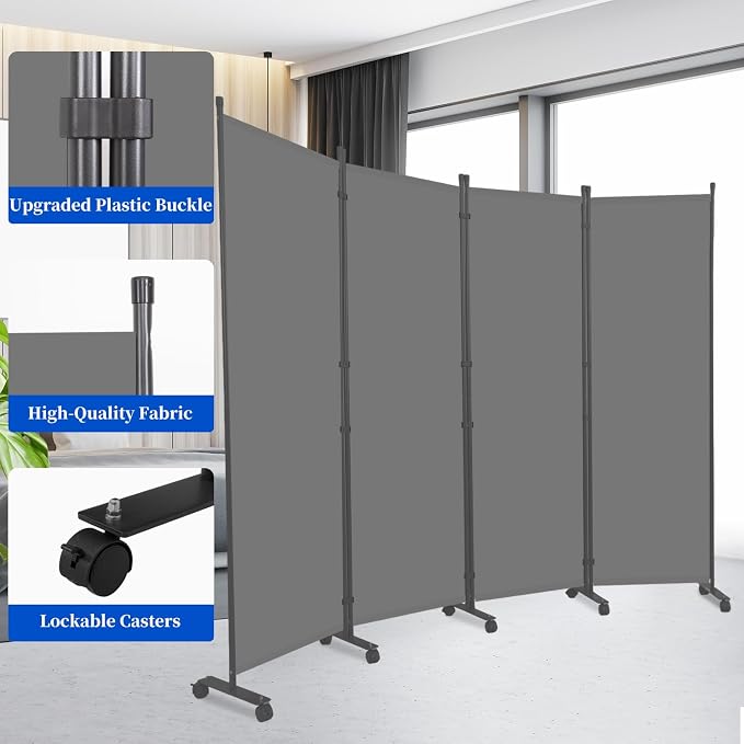 Room Divider 6FT 4 Panel Folding Privacy Screen - Image 3