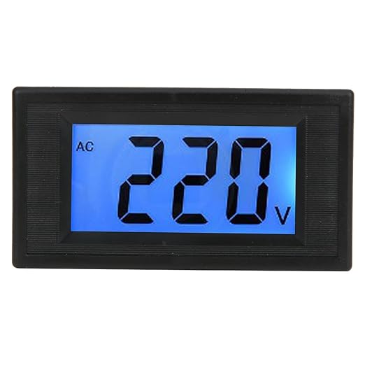 YB5135D Digital AC Voltmeter LCD Blue Backlight 2 Wires Voltage Tester Panel AC Voltage Meter Car Motorcycle Battery Monitor Voltage Measuring Range AC80-500V