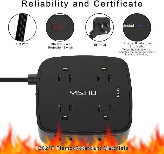 6 Ft Surge Protector Power Strip - Image 6