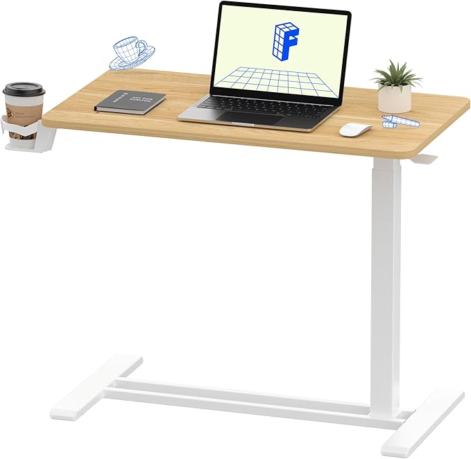 FLEXISPOT H7 32" Pneumatic Height-Adjustable Overbed Table by Unknown
