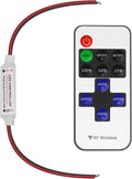 RF Mini Wireless Remote Controller for Single Color 3528 5050 LED Strip Lights, Wireless Remote Control with Connector, RF LED Strip Light Dimmer