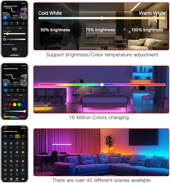 Sogledwow WiFi Tuya SPI Digital Pixel LED Strip Light Controller Smart Life App Control Over 40 Dynamic Lighting Easy to Setup for WS2811 TM1814B TM1934A SK6812 WS2801 WS2805 UCS2904B