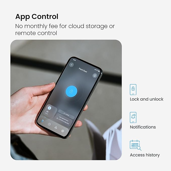 Lockly Secure Plus, Keyless Entry Door Lock, Smart Locks for Front Door, Smart Lock Deadbolt, PIN Genie® Keypad, 3D Biometric Fingerprint Sensor, Auto Lock Smart Door Lock
