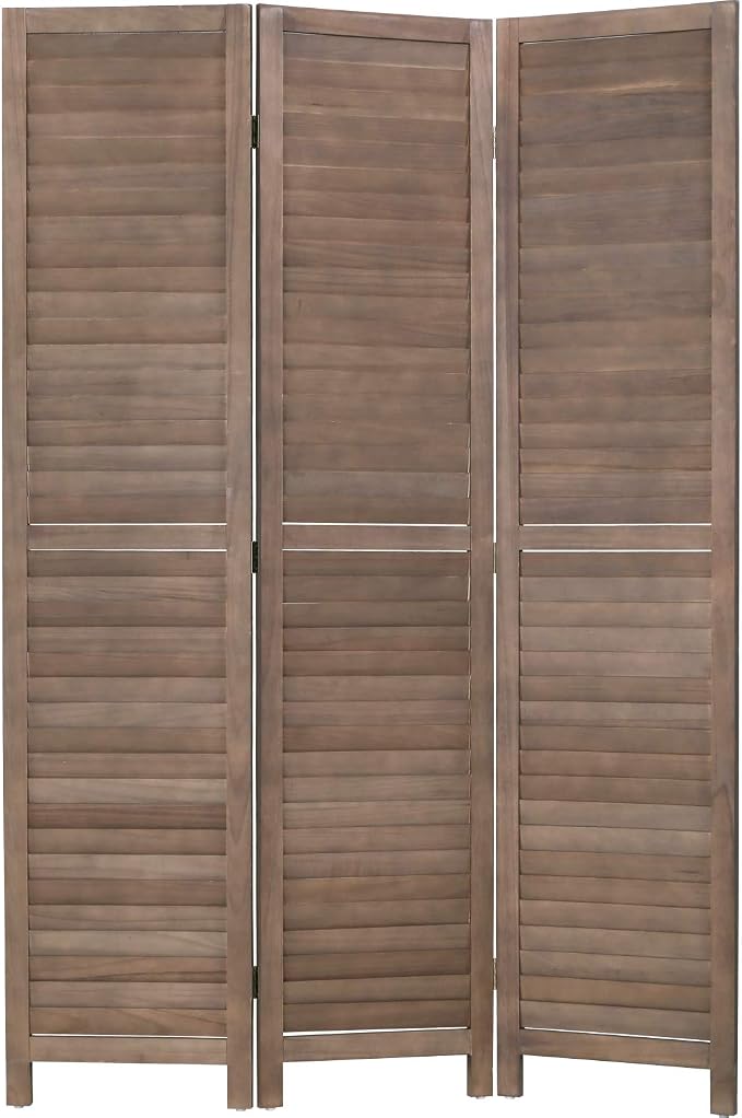 3 Panel Wood Room Divider 4.3 Ft Tall Privacy Wall Divider 67.7" x 16.9" Each by FDW