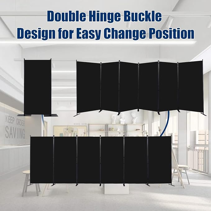Room Divider 6 Panel-204''Wide, 6FT Room Dividers and Folding Privacy Screen | - Image 5