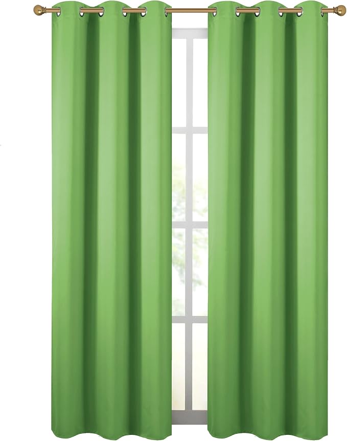 Diraysid Light Green Grommet Blackout Curtains - Image 2