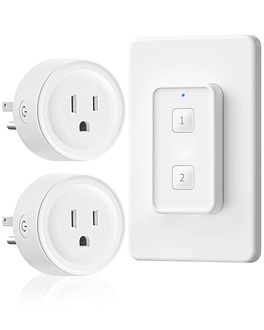 Remote Control Outlet, WILAWELS Wireless Light Switch, Expandable Remote Outlet Switch for Light, Lamps, Appliance, 100ft RF Range, FCC Listed (1 Controller + 2 Outlets) W14RC1206