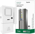 Freezer Door Alarm 1 Pack, Refrigerator Door Alarm When Left Open, Close Door Reminder, with 60/120/180/240 Seconds Delay Alert, Low/Loud 80 to 120 dB (Ivory White)