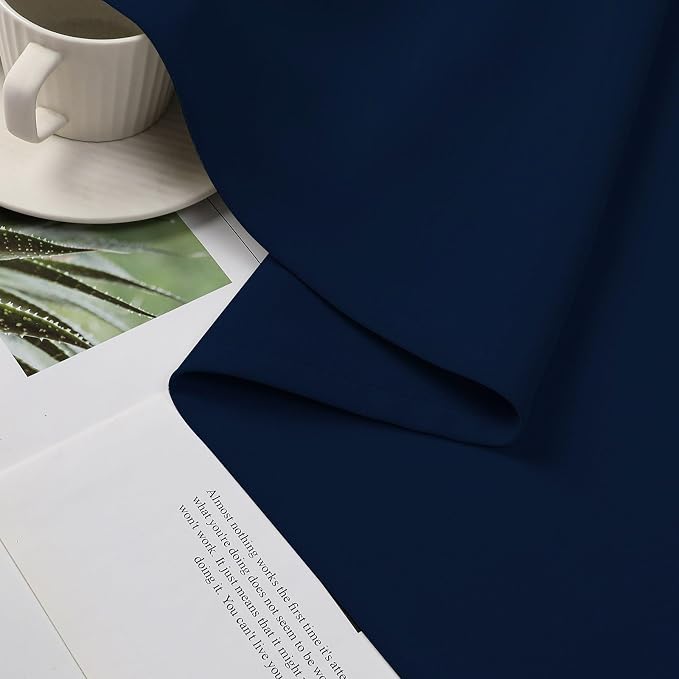 CUCRAF Navy Blue Blackout Curtains 96 inch Length 2 Panels Set, Room Darkening - Image 9