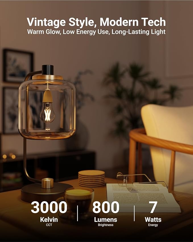 Sunco 16 Pack A15 Light Bulb LED, Edison Style Bulb, Dimmable Vintage Filament Lighting, 800 LM, 7W (60W Equivalent), 3000K Warm White, E26 Medium Base, Wet Rated UL