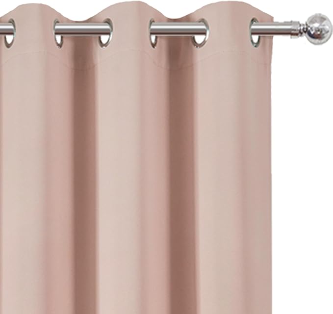 Blush Blackout Curtains 34 x 63 Inch Length/Set of 2 Curtain Panels/Thermal - Image 6